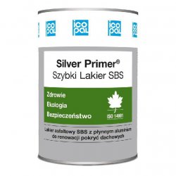 Icopal - rubber-bituminous varnish for renovation of roofing and roofing works Silver Primer Rapid Varnish SBS