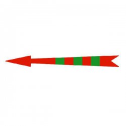 Xplo - self-adhesive red arrow mark with green marks