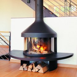 Focus - wall-mounted OPTIFOCUS fireplace for wood